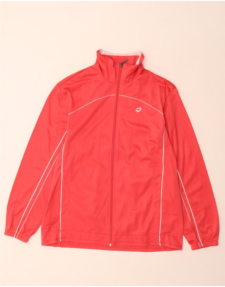 LOTTO Womens Tracksuit Top Jacket UK 14 Medium Red