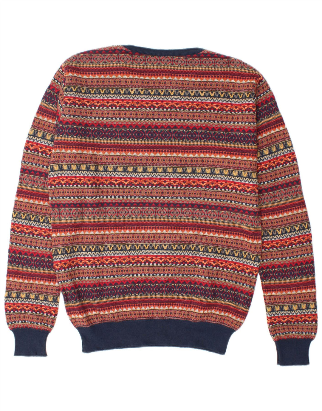 Vintage Mens Crew Neck Jumper Sweater Medium Multicoloured Fair Isle