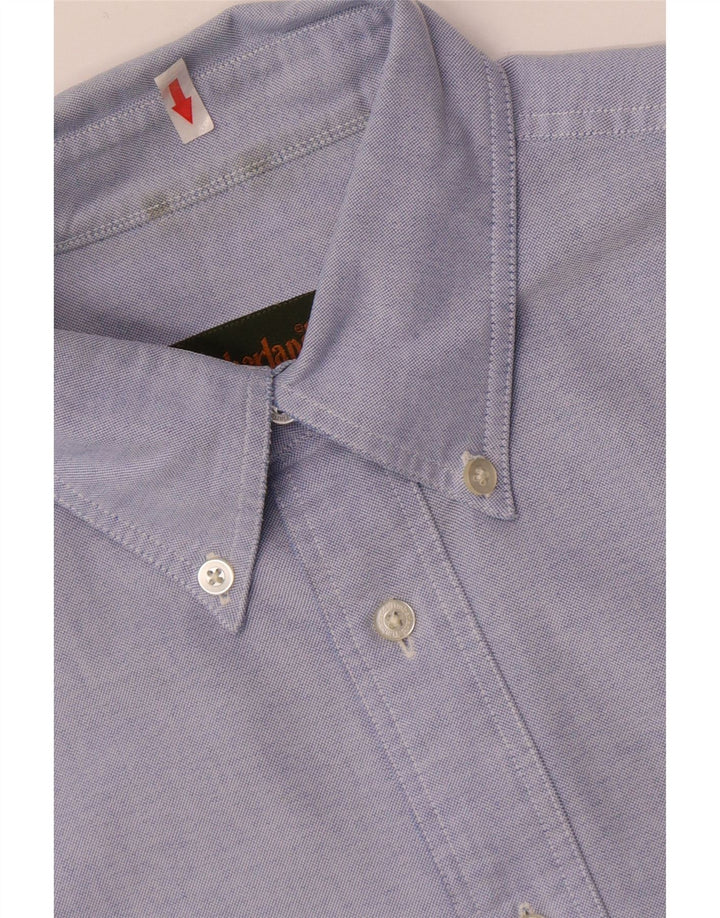 Timberland Mens Short Sleeve Shirt Medium Blue Cotton