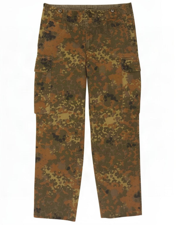 Vintage Mens Straight Cargo Trousers W34 L28 Khaki Camouflage Cotton