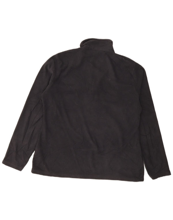 Warehouse Womens Zip Neck Fleece Jumper UK 16 Large Black Polyester