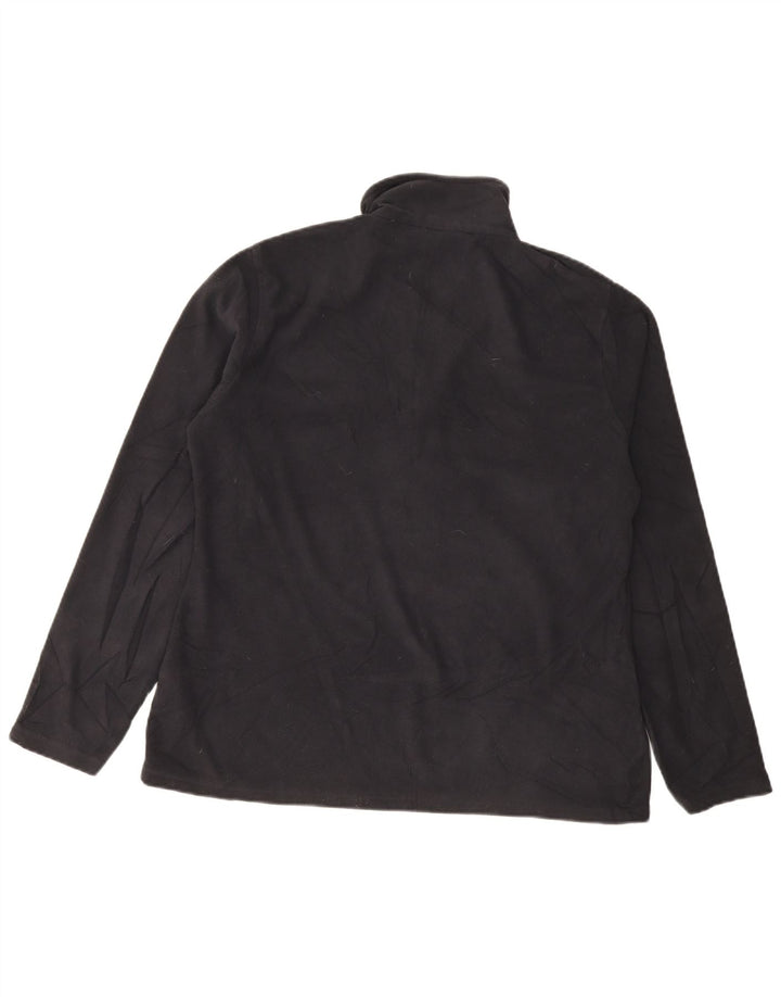 Warehouse Womens Zip Neck Fleece Jumper UK 16 Large Black Polyester