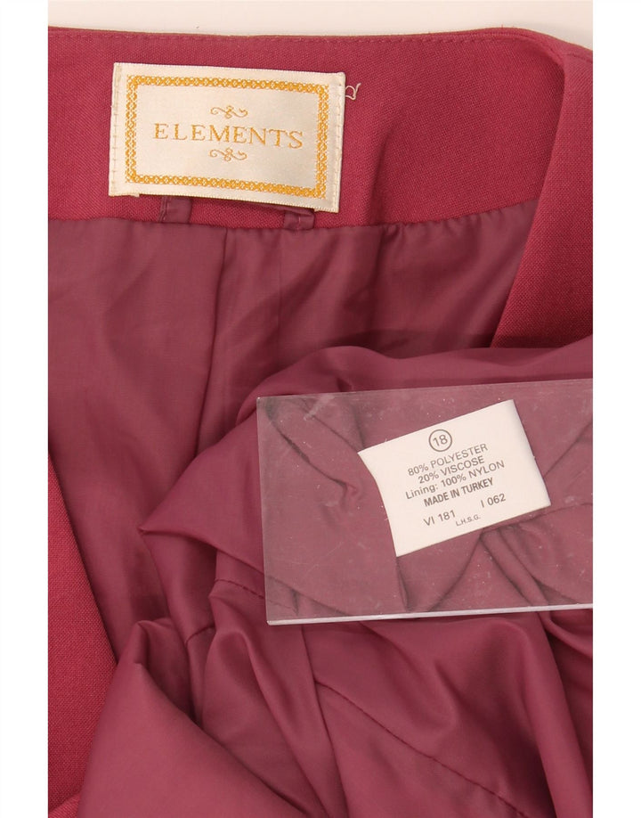 ELEMENTS Womens Double Breasted Blazer Jacket UK 18 XL Red Polyester Vintage Elements and Second-Hand Elements from Messina Hembry 