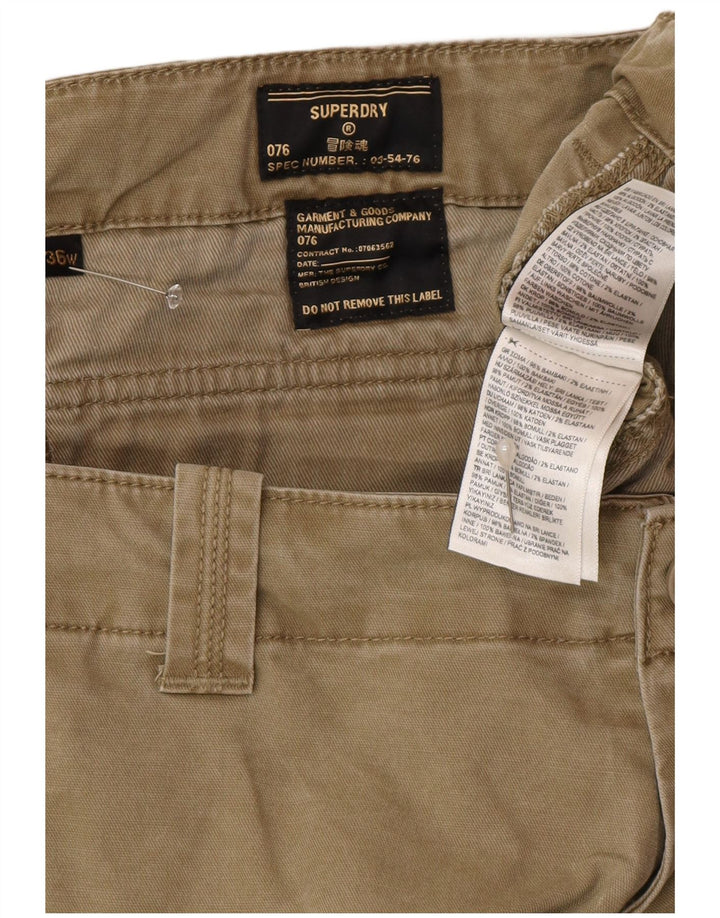 Superdry Mens Cargo Shorts W36 Large Beige Cotton