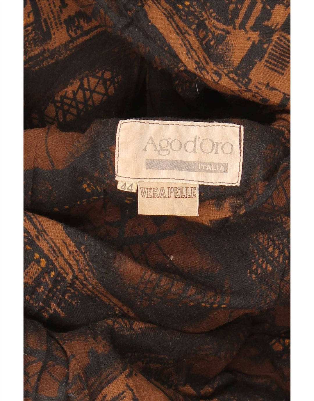 Vintage Womens Suede Overcoat IT 44 Medium Brown Animal Print Leather
