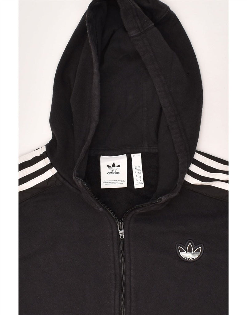 ADIDAS Mens Graphic Zip Hoodie Sweater Medium Black Cotton | Vintage Adidas | Thrift | Second-Hand Adidas | Used Clothing | Messina Hembry 