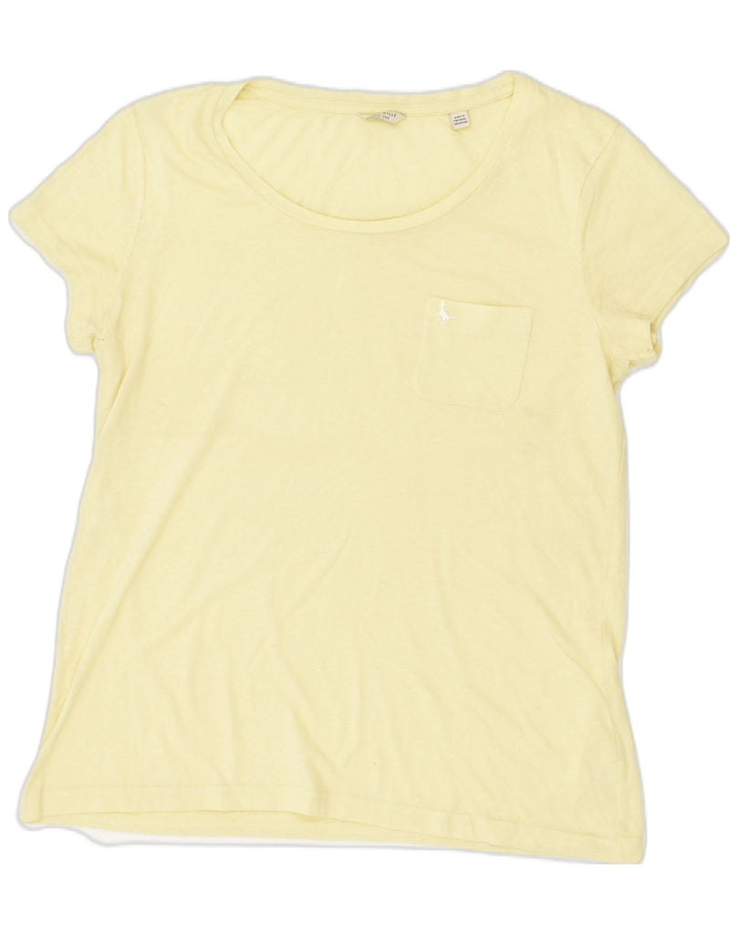 JACK WILLS Womens T-Shirt Top UK 12 Medium  Yellow Cotton | Vintage Jack Wills | Thrift | Second-Hand Jack Wills | Used Clothing | Messina Hembry 