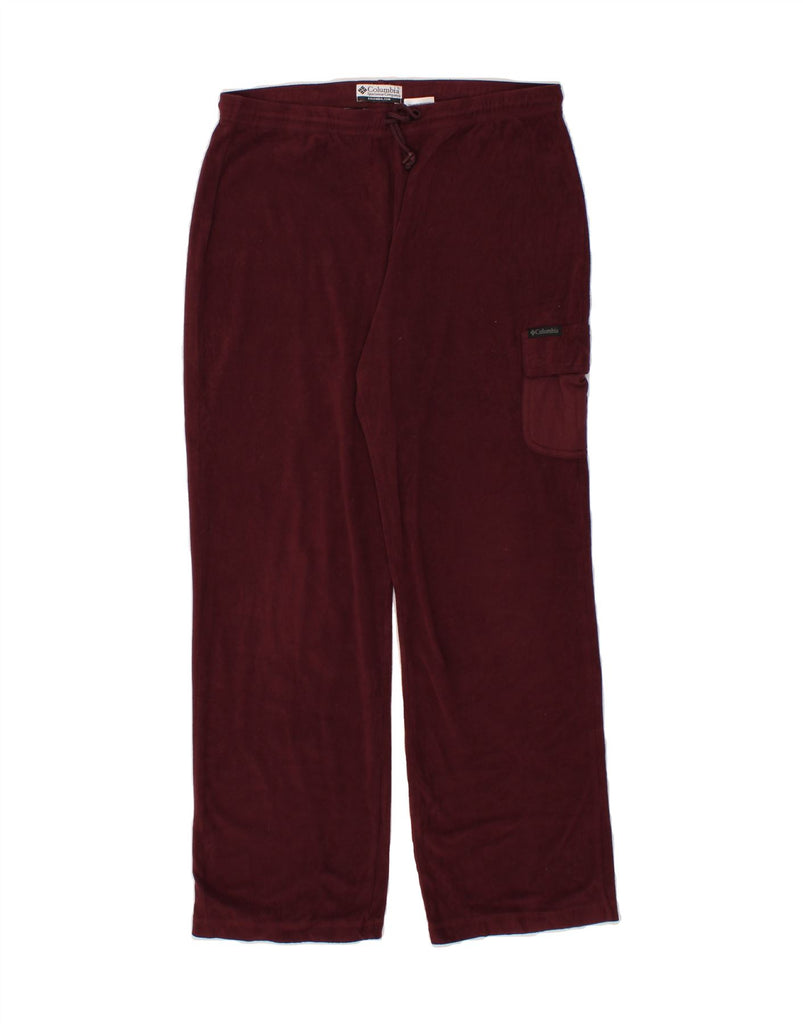 COLUMBIA Womens Tracksuit Trousers UK 14 Medium  Burgundy Polyester Vintage Columbia and Second-Hand Columbia from Messina Hembry 