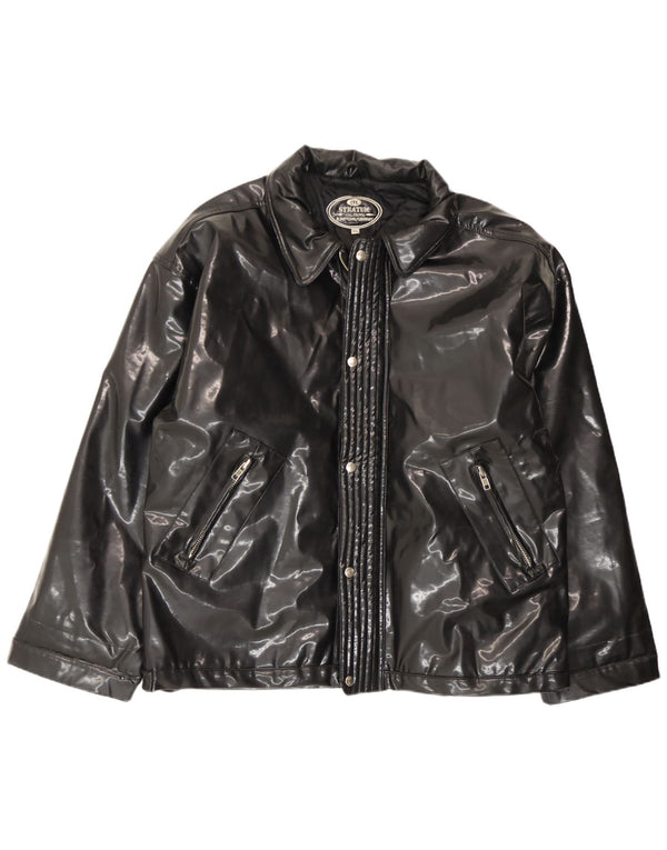Vintage Mens Bomber Jacket UK 44 2XL Black
