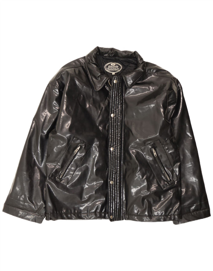 Vintage Mens Bomber Jacket UK 44 2XL Black