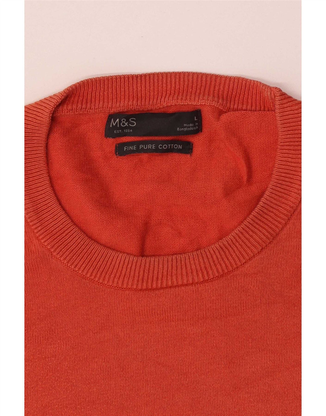 Marks & Spencer Mens Crew Neck Jumper Sweater Large Orange