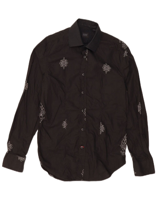 GUESS BY MARCIANO Mens Shirt Small Black Paisley Cotton