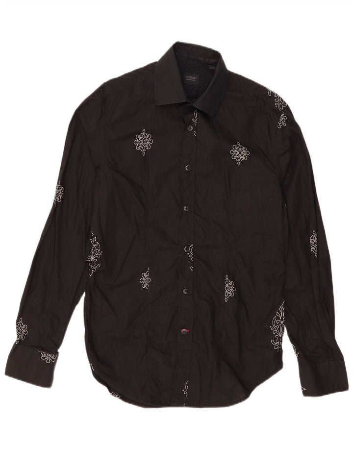 GUESS BY MARCIANO Mens Shirt Small Black Paisley Cotton