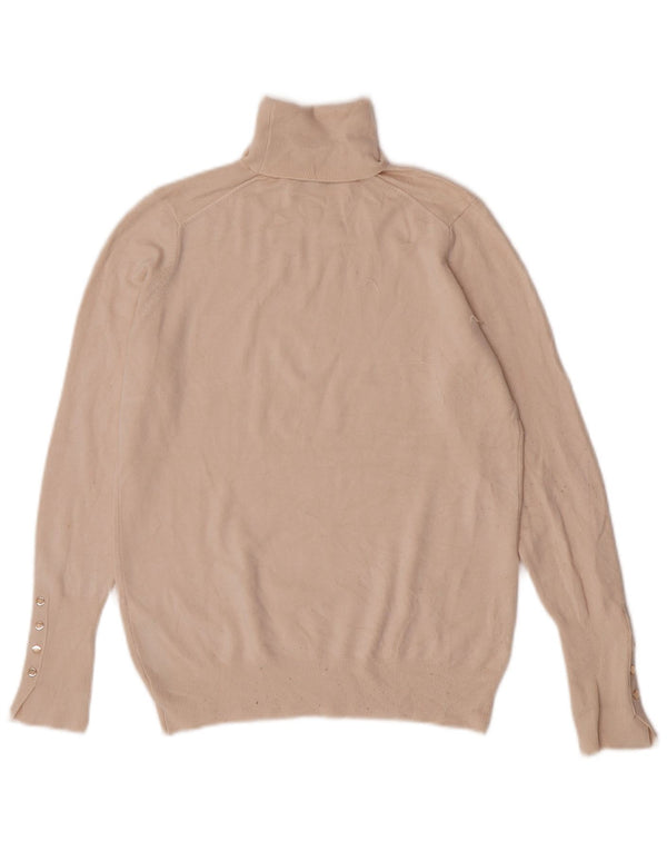 Zara Womens Roll Neck Jumper Sweater UK 12 Medium Beige Viscose
