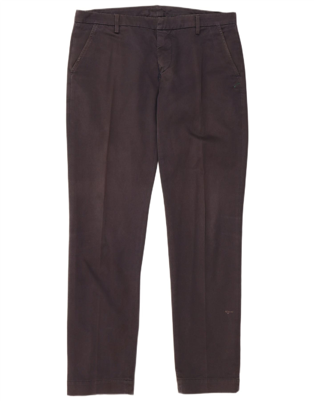 Dondup Mens Slim Chino Trousers W35 L33 Grey Cotton