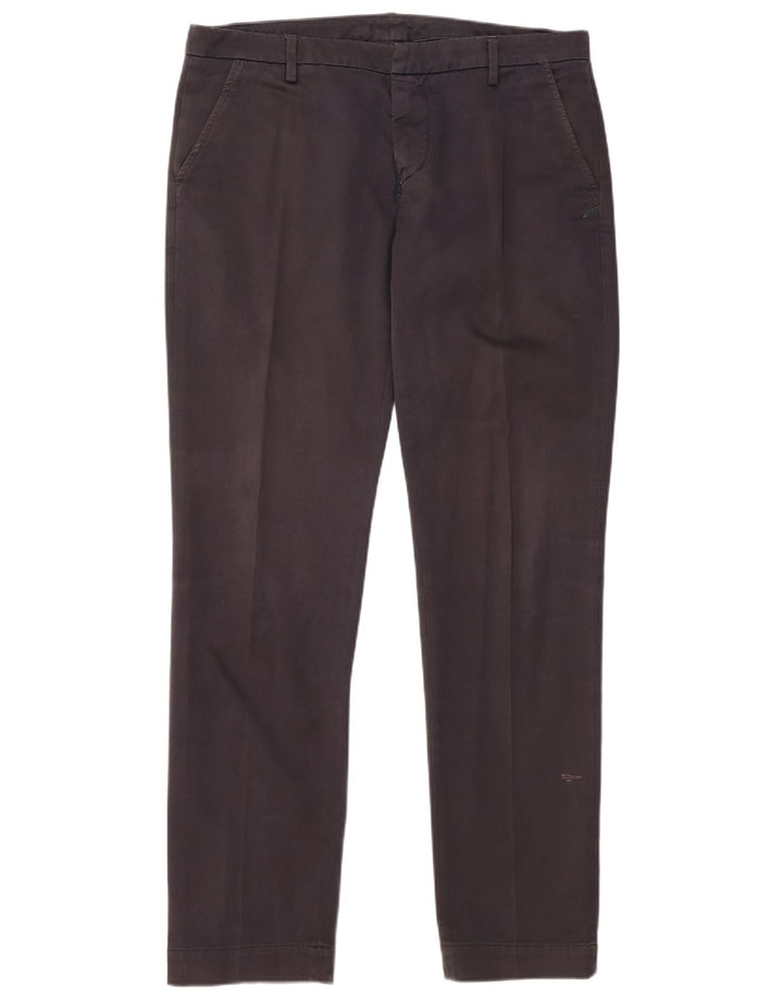 Dondup Mens Slim Chino Trousers W35 L33 Grey Cotton