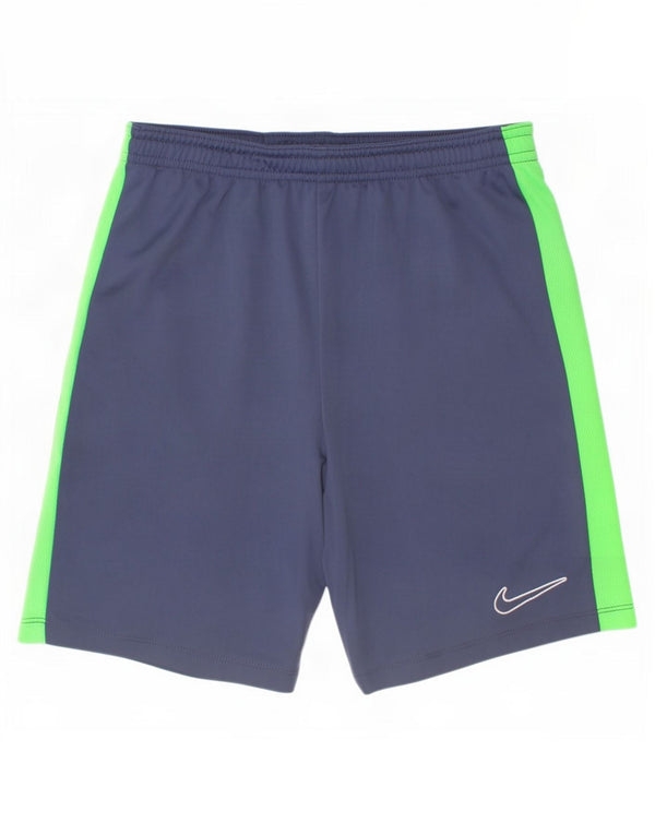 Nike Boys Sport Shorts 12-13 Years Large Blue Colourblock Polyester