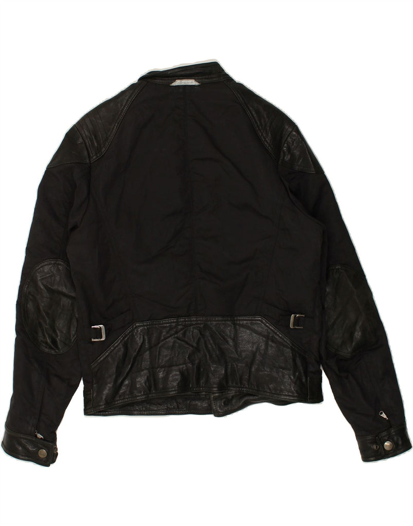 BREMA Mens Graphic Bomber Jacket IT 48 Medium Black Polyamide | Vintage Brema | Thrift | Second-Hand Brema | Used Clothing | Messina Hembry 
