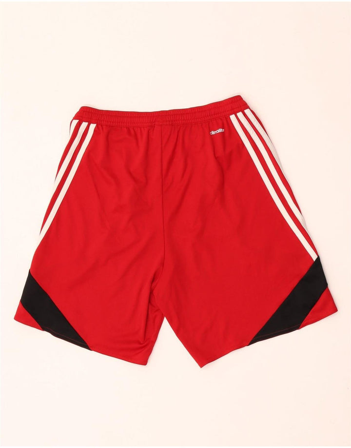 ADIDAS Mens Climalite Sport Shorts Small  Red Colourblock Polyester