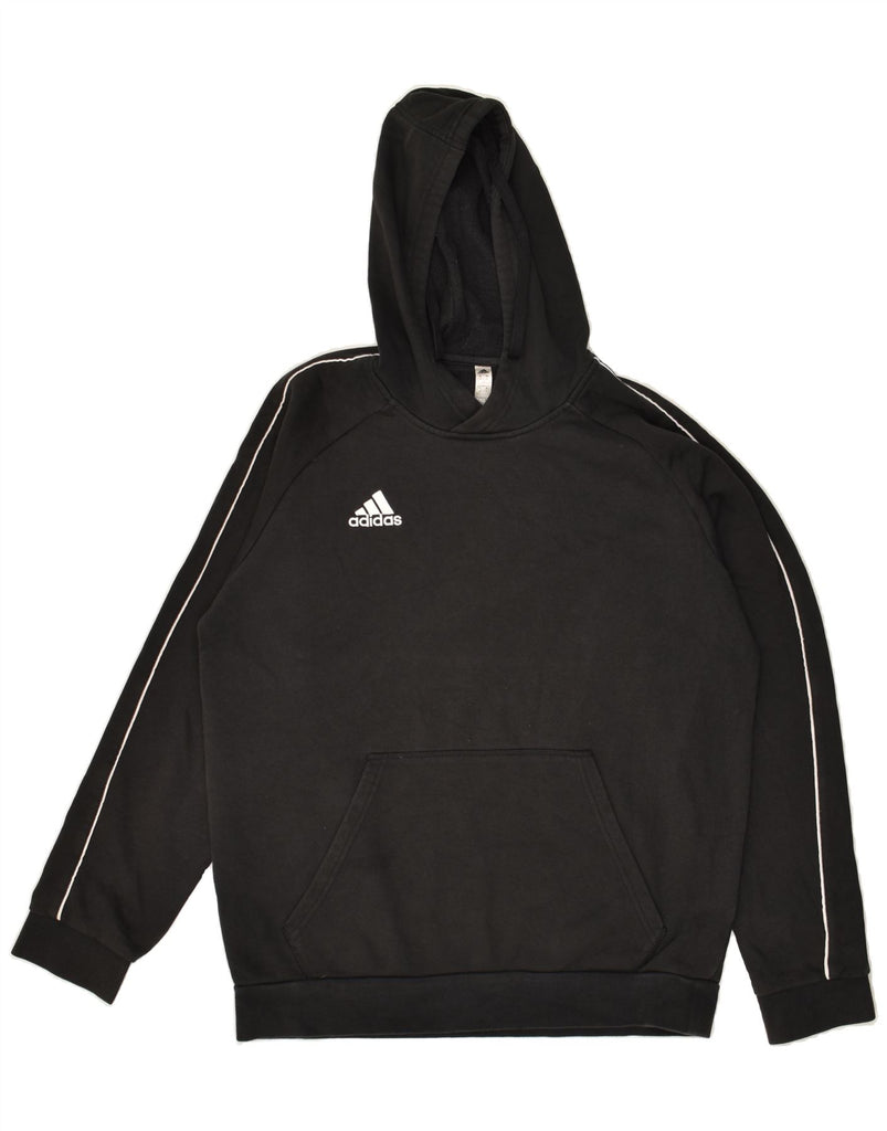 ADIDAS Mens Hoodie Jumper Large Black Cotton | Vintage Adidas | Thrift | Second-Hand Adidas | Used Clothing | Messina Hembry 