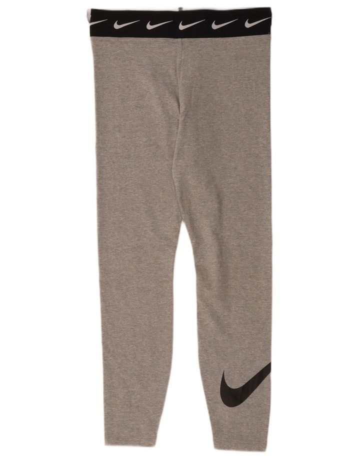 Nike Womens Graphic Leggings UK 14 Large Grey Cotton
