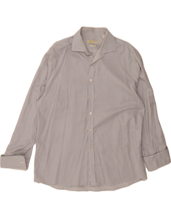 MICHAEL KORS Mens Formal Shirt Size 17 XL Blue Striped Cotton Vintage Michael Kors and Second-Hand Michael Kors from Messina Hembry 
