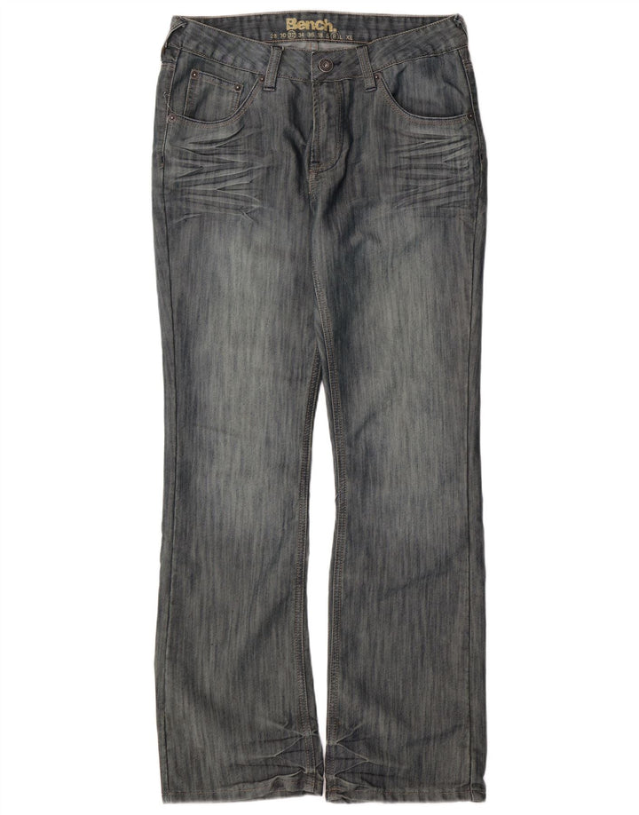 BENCH Mens Regular Fit Bootcut Jeans W32 L31  Blue Cotton