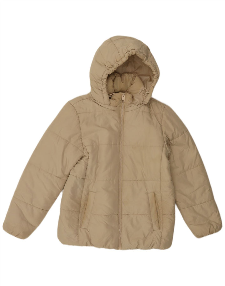 Marks & Spencer Womens Hooded Padded Jacket UK 12 Medium Off White