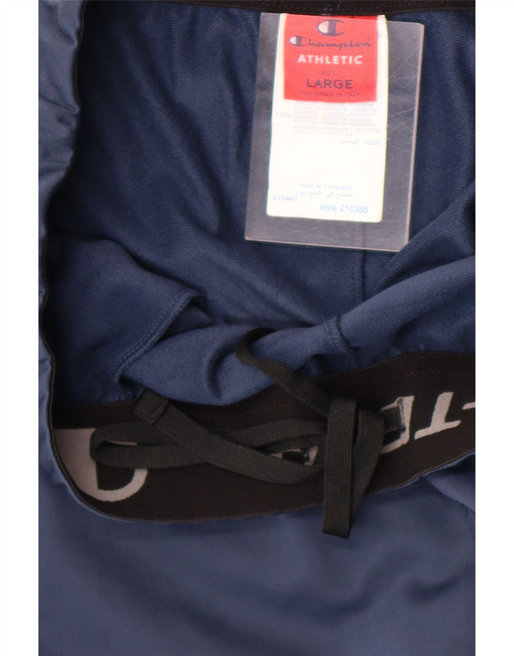 Champion Mens Athletic Fit  Tracksuit Trousers Large Navy Blue Polyester