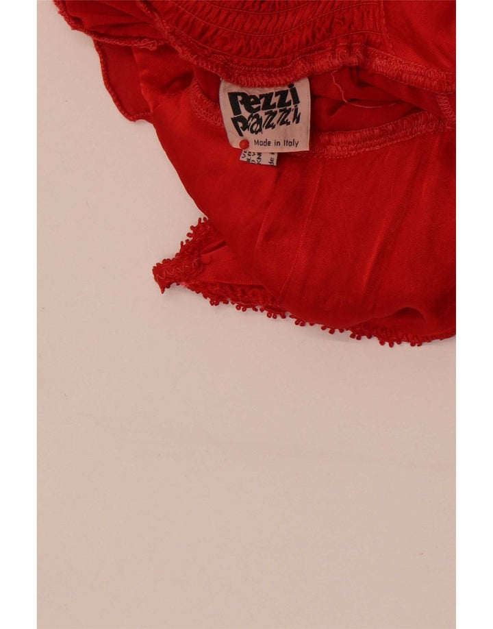 Pezzi Pazzi Womens Sleeveless Tiered Dress UK 12 Medium Red Viscose