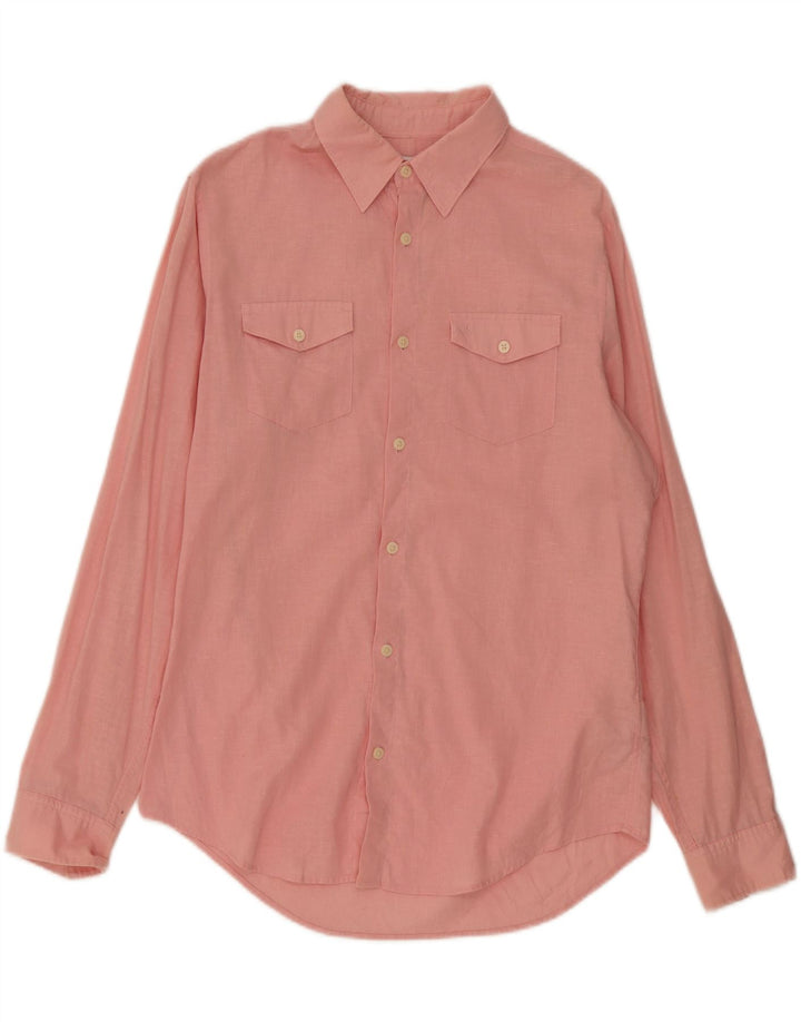 Calvin Klein Mens Shirt Medium Pink Linen