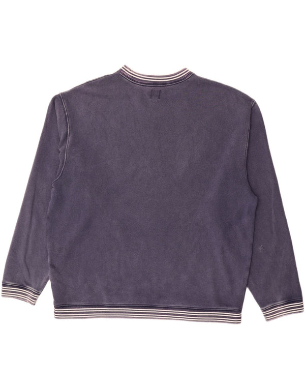 Gap Mens Graphic Sweatshirt Jumper Large Navy Blue Striped Cotton