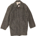 Faciba Mens Overcoat IT 52 XL Grey Herringbone Wool