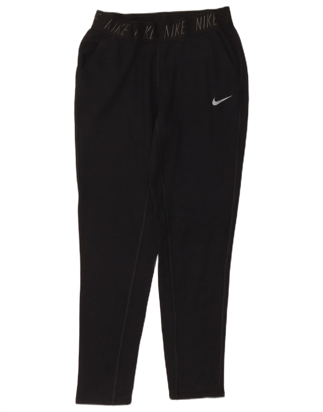NIKE Womens Dri Fit Graphic Tracksuit Trousers UK 10 Small  Black