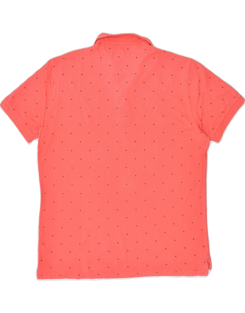 MASSIMO DUTTI Mens Polo Shirt XL Pink Spotted Cotton | Vintage | Thrift | Second-Hand | Used Clothing | Messina Hembry 