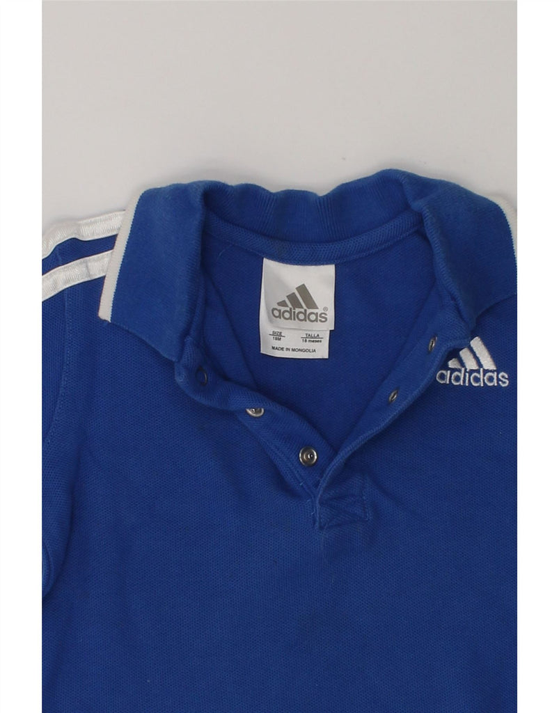 ADIDAS Baby Boys Graphic Polo Shirt 12-18 Months Blue Cotton | Vintage Adidas | Thrift | Second-Hand Adidas | Used Clothing | Messina Hembry 