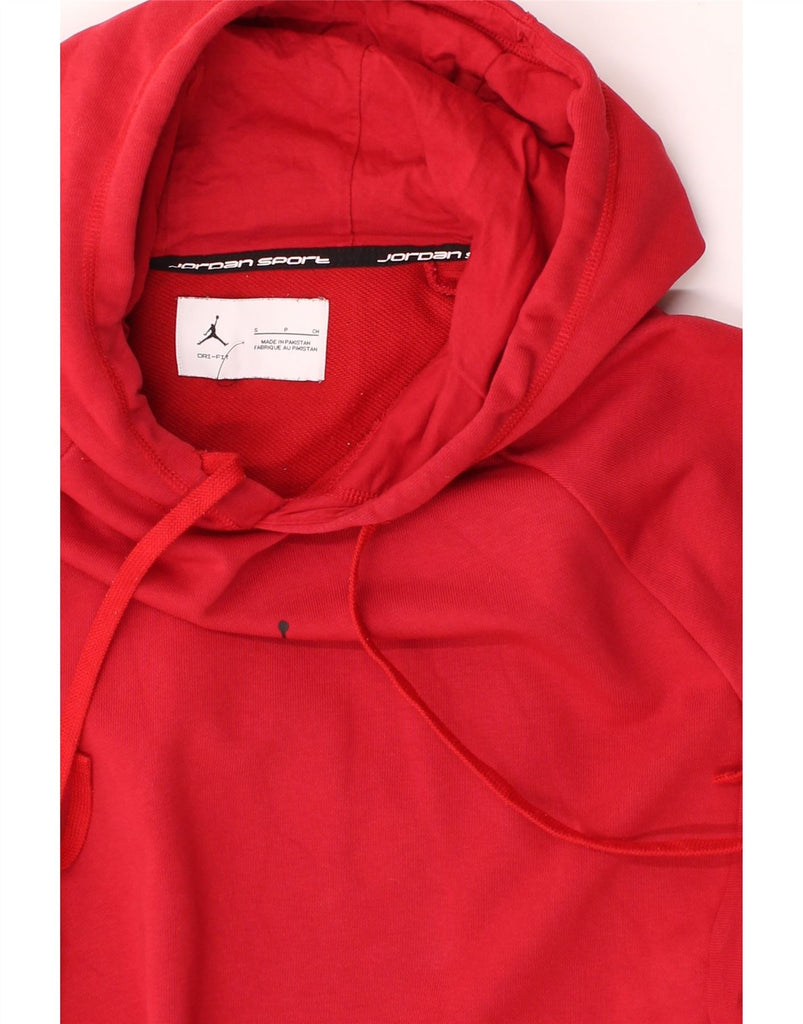 JORDAN Mens Dri Fit Hoodie Jumper Small Red Cotton Vintage Jordan and Second-Hand Jordan from Messina Hembry 
