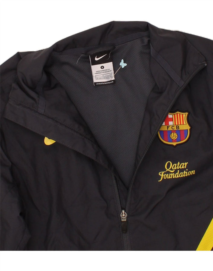 NIKE Boys FCB Tracksuit Top Jacket 8-9 Years Small Navy Blue Polyester Vintage Nike and Second-Hand Nike from Messina Hembry 