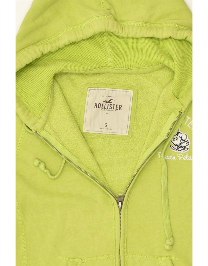 HOLLISTER Womens Zip Hoodie Sweater UK 10 Small Green Cotton | Vintage Hollister | Thrift | Second-Hand Hollister | Used Clothing | Messina Hembry 