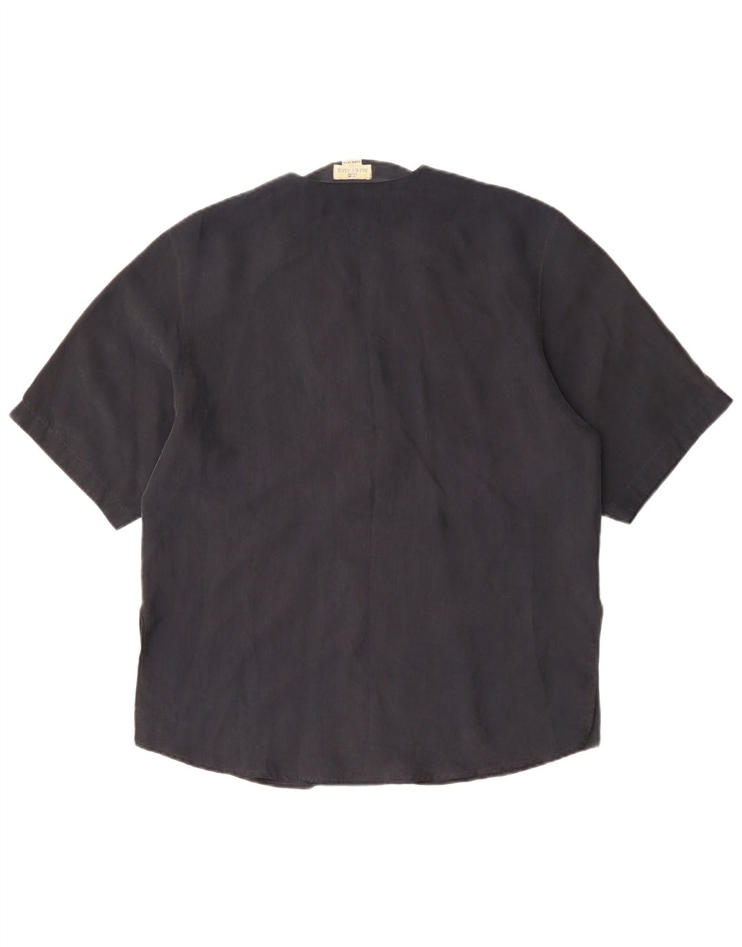 BLUE CLUB Womens Short Sleeve Shirt Blouse IT 42 Medium Black Silk