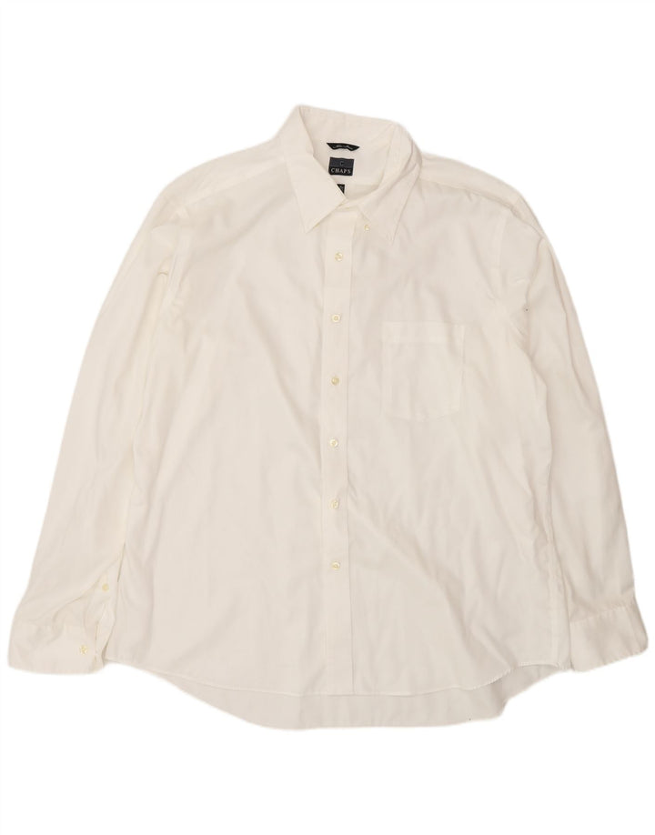 Chaps Mens Shirt Size 18 2XL White Cotton