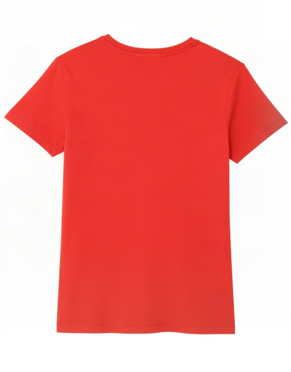 Calvin Klein Jeans Womens Graphic T-Shirt Top UK 14 Large Red Cotton