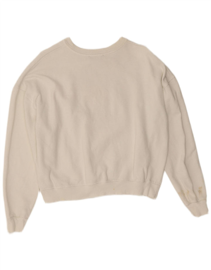 Zara Womens Graphic Oversized Sweatshirt Jumper UK 10 Small White