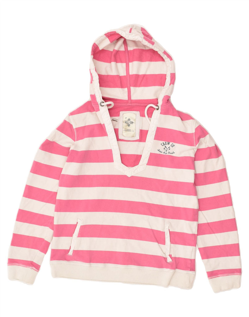 CREW CLOTHING Girls Hoodie Jumper 11-12 Years Pink Striped Cotton | Vintage Crew Clothing | Thrift | Second-Hand Crew Clothing | Used Clothing | Messina Hembry 