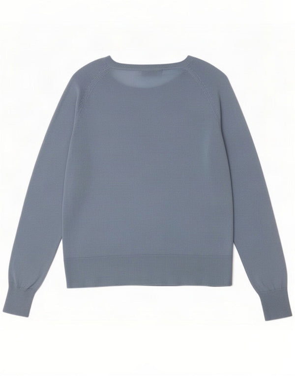 Zara Womens Oversized Boat Neck Jumper Sweater UK 10 Small Blue