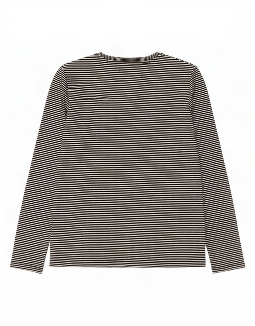 Superdry Womens Graphic Top Long Sleeve UK 12 Medium Black Striped
