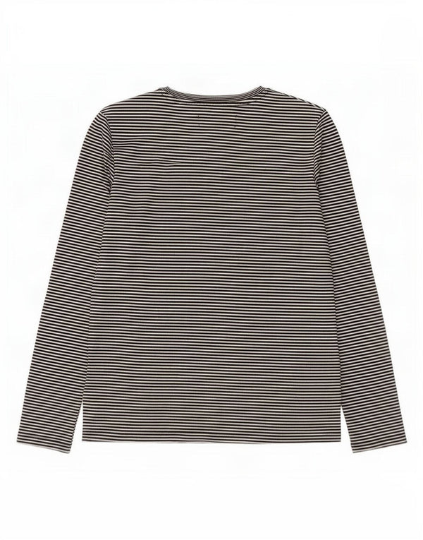 Superdry Womens Graphic Top Long Sleeve UK 12 Medium Black Striped