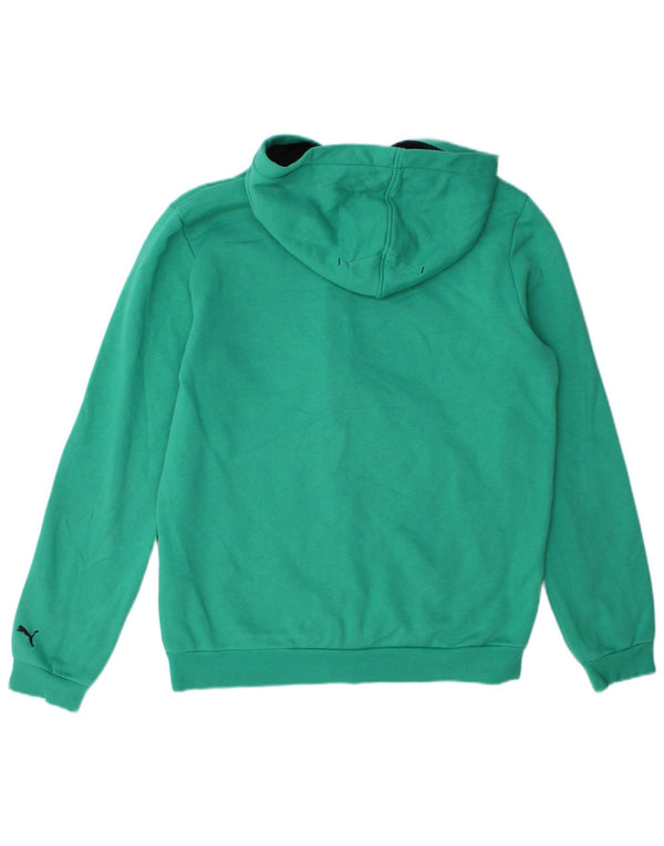 Puma Girls Graphic Zip Hoodie Sweater 15-16 Years Green Cotton