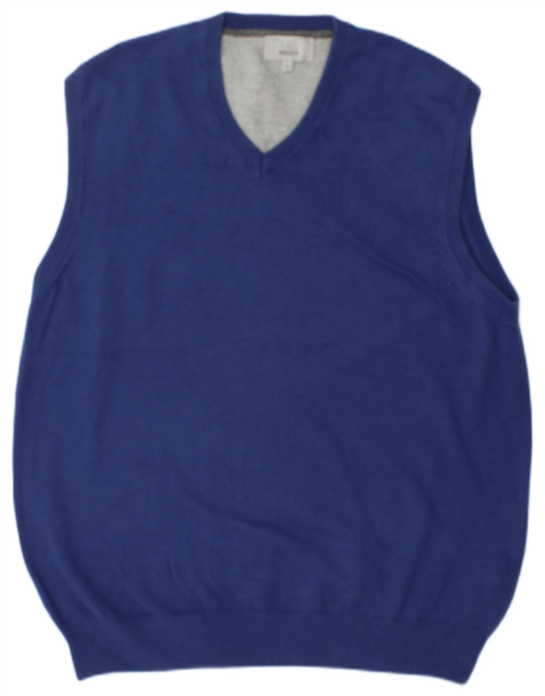 MARKS & SPENCER Mens Regular Fit Vest Tank Top Large Blue Cotton