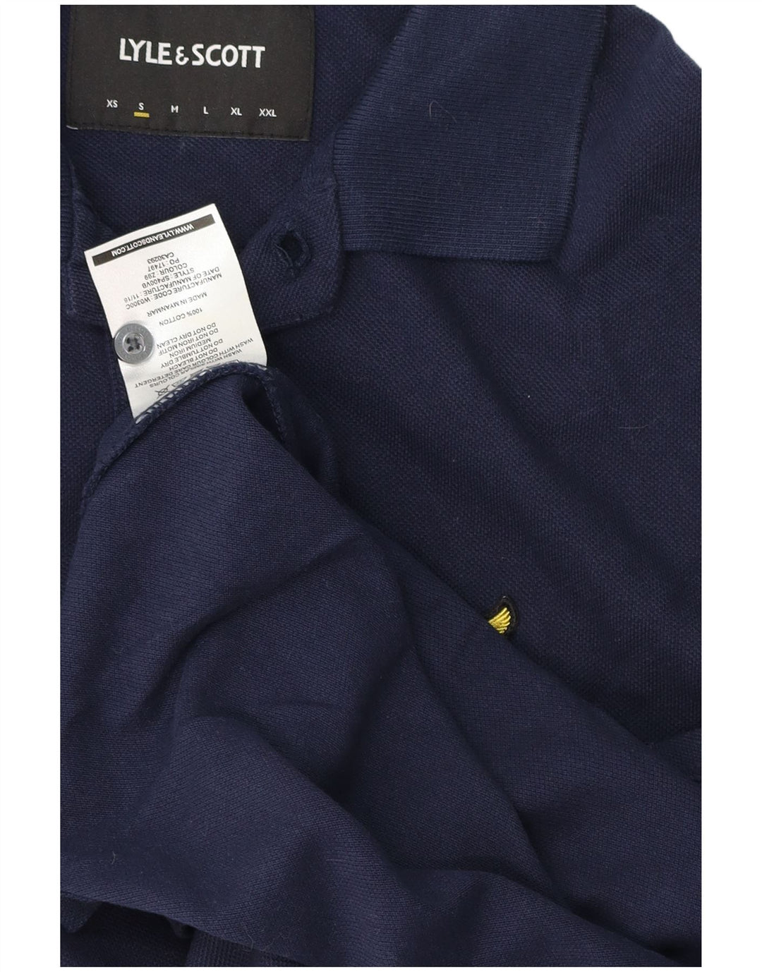 Lyle & Scott Mens Polo Shirt Small Navy Blue Cotton